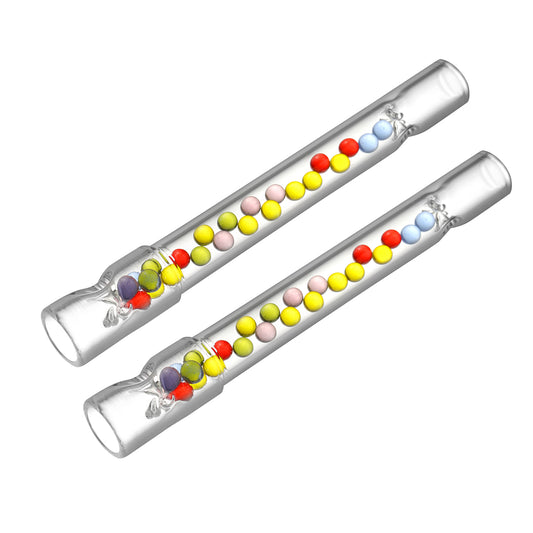 High Airflow Cooling Colored Balls Stem for Arizer Solo 3, Air 2 Max – Long 110mm, Ultra Thick Glass, Pack of 2