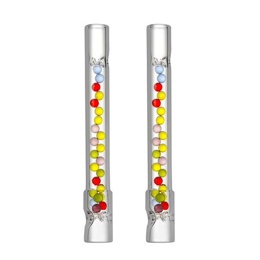 High Airflow Cooling Colored Balls Stem for Arizer Solo 3, Air 2 Max – Long 110mm Ultra Thick Glass, Pack of 2