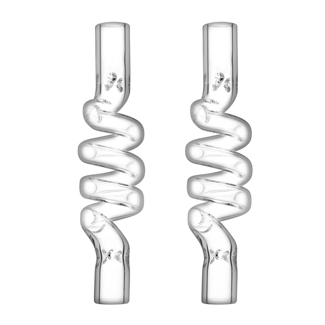 Spiralled glass cooling stem, pack of 2