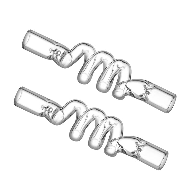 Spiralled glass cooling stem, pack of 2