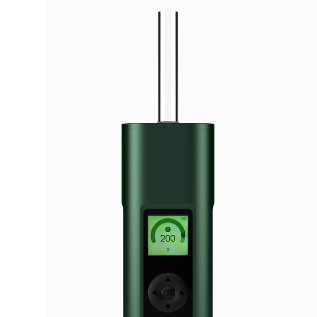 Arizer Solo 3 with a glass stem fitted, ready to draw