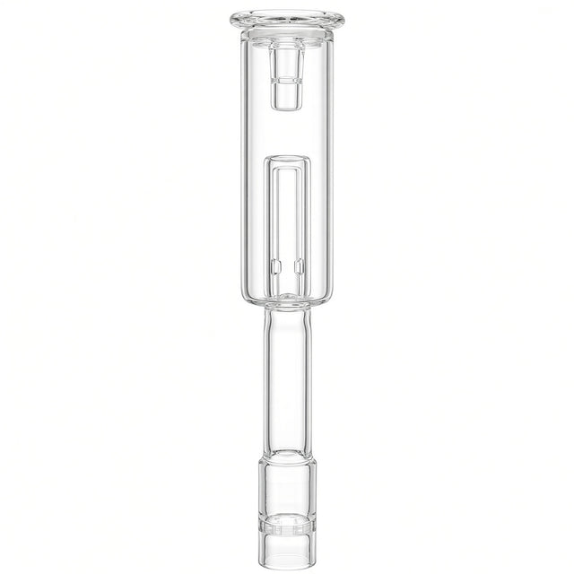 Pop-Top water bubbler in clear borosilicate glass with the lid mouthpiece fitted