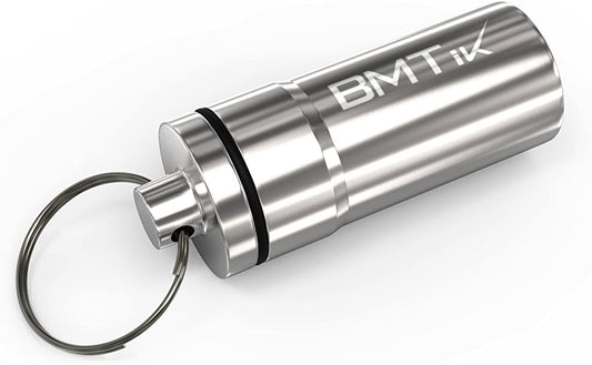 Mini Smell Proof Container Capsule, Machined Aluminium, Silver