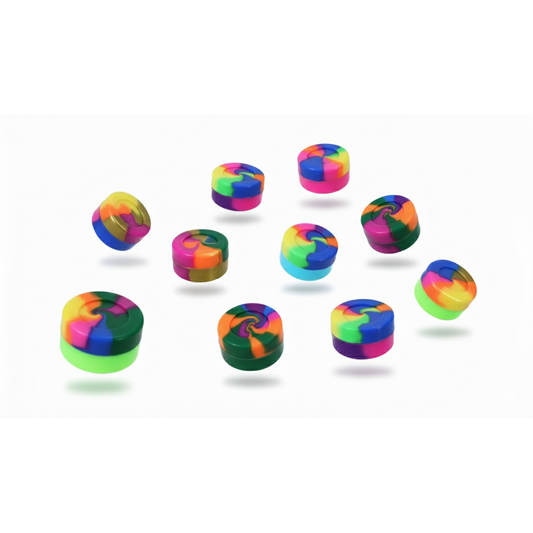 Apex Pods: Micro Stash Containers - Mini Silicone Jars for Dry Herbs - Crush-Proof Travel Storage