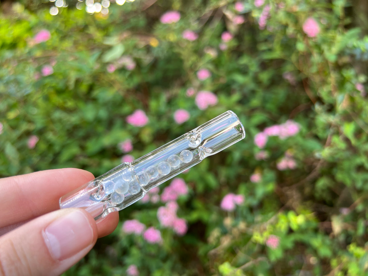 The 'Glacier' Glass Pearl Cooling Stem (70mm) for Arizer Solo 3 and Air Max