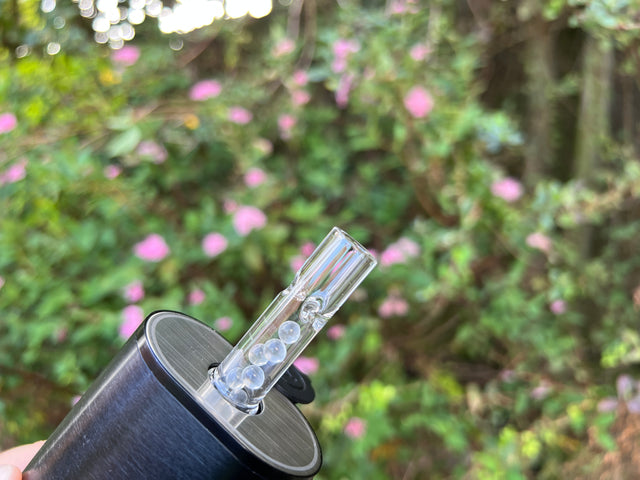 The 'Glacier' Glass Pearl Cooling Stem (70mm) for Arizer Solo 3 and Air Max