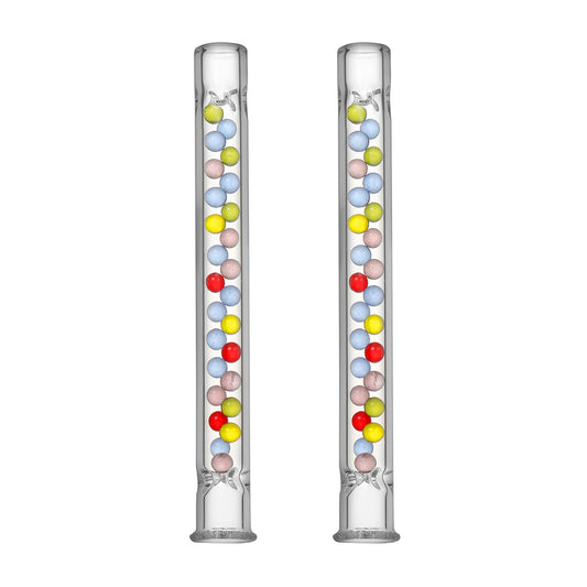 Long Colored Cooling Balls 110mm Glass Stem Mouthpieces for Arizer ArGo / ArGo SRT, High Air Flow, Ultra Thick Glass, Pack of 2