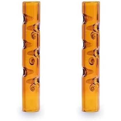 Orange Glass Mouthpiece for Dynavap Tip, Cooling Stem Accessory, 2 Pack
